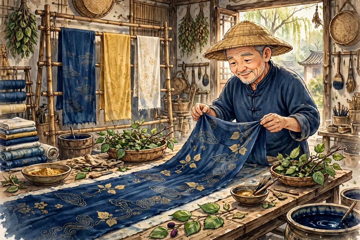 Dyeing silk fabric